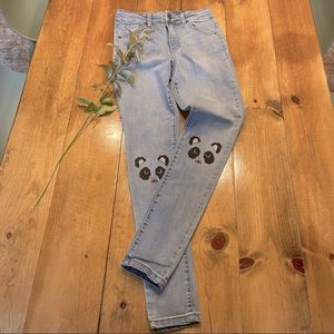 Girl’s Cat & Jack Embroidered Panda Skinny Denim Jegging